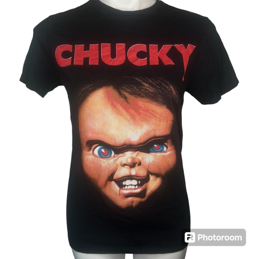 Chucky Childs Play Wanna Play 1988 VHS Cover Image Vintage T-Shirt Small